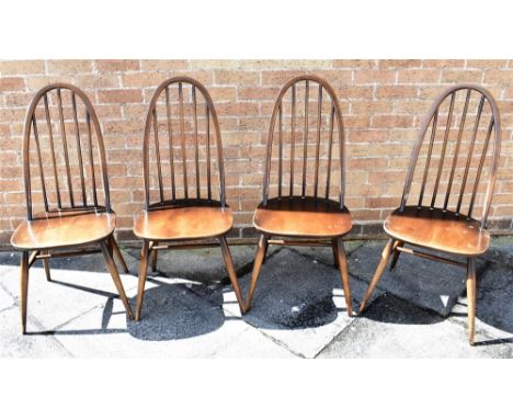 A SET OF FOUR ERCOL MODEL 365 QUAKER DINING CHAIRS