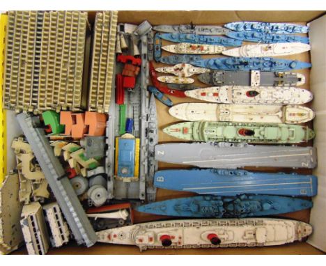 A TRI-ANG MINIC WATERLINE SHIP MODEL COLLECTION  naval and merchant, including R.M.S. Queen Elizabeth; H.M.S. Vanguard; H.M.S