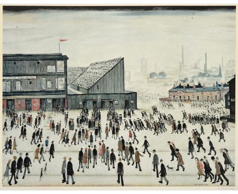 After Laurence Stephen Lowry RBA, RA (1887-1976) ''Going to the Match'' Signed, with the blindstamp for the Fine Art Trade Gu