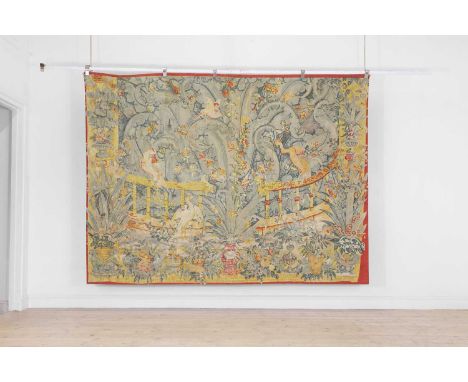 An Oudenaarde-style tapestry, of recent manufacture, woven with a verdure design,189 x 250cmCondition ReportIntentionally fad