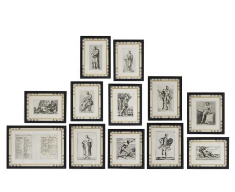 A group of eleven classical engraved prints, 17th century, comprising six after François Perrier, 'Segmenta Nobilium Signorum