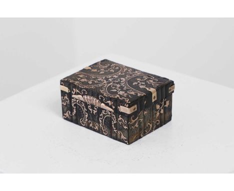 A tortoiseshell and gold piqué work snuffbox, c.1750, Italian, Naples, of shaped rectangular outline, decorated all over with