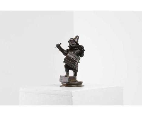 After Christophe Fratin, 'Charlatan Bear', patinated bronze, inscribed to the base 'FRATIN' and indistinctly numbered,13cm wi