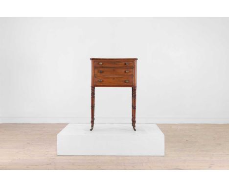 A Regency mahogany occasional table in the manner of Gillows, c.1810, with a rounded rectangular top above a shallow and deep