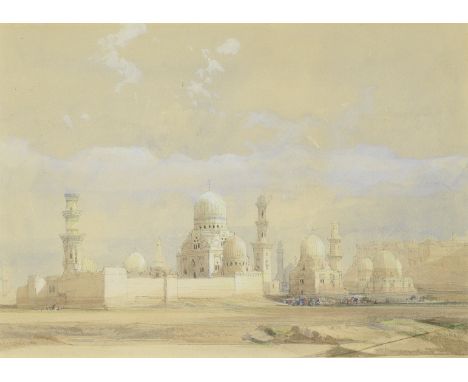 David Roberts RA (British, 1796-1864) The Tombs of the Mamelukes, Cairo pencil, watercolour and bodycolour on paper, signed, 