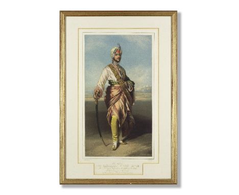 A large chromolithograph of Maharajah Duleep Singh, after the portrait in the Royal Collection by Franz Xavier Winterhalter R