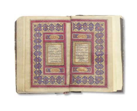 An illuminated Qur'an, copied by Abu al-Qasim al-'Abidin al-Khawansari Qajar Persia, dated 1277 AH/1860-61 ADArabic manuscrip