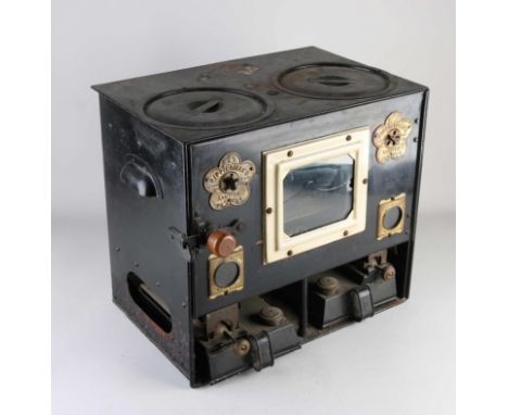 Rare antique iron Baden Powel scouting stove with kerosene burners. Ripping Gilles Trademark Limited patent. Circa 1900. Dime