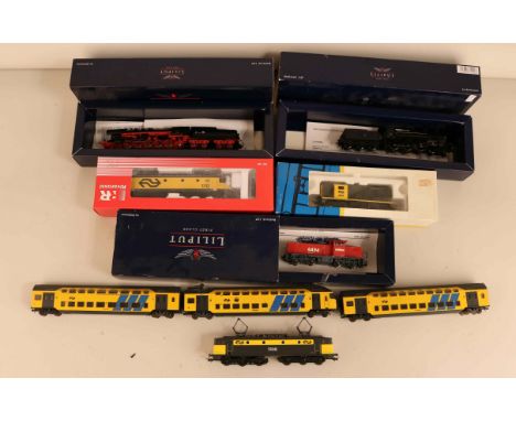 Lot of six train locomotives HO track. 1x Liliput L 131999 steam locomotive NS 3505. 1x Liliput L105222 steam locomotive BR 5
