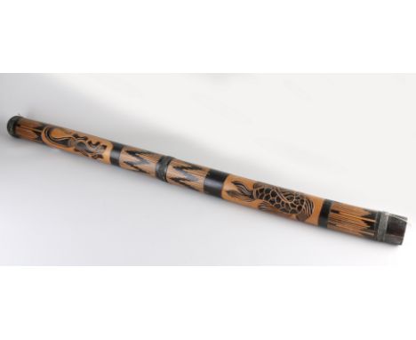Ancient didgeridoo. Bamboo. 20th century. Dimensions: L 120 cm. In good condition.