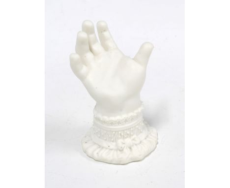 Victorian bisque hand, 9.5cm. 