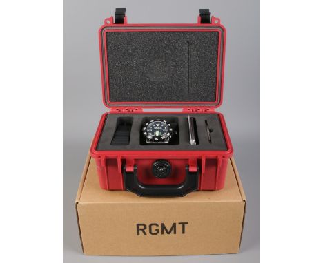 A new, boxed and cased Limited Edition (1084/1600) RGMT Ohio 3000m Water-Resistant Automatic wristwatch in Black, on stainles