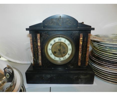 Walford & Son Paris slate mantel clock H.28cm W.28cm D.14cm