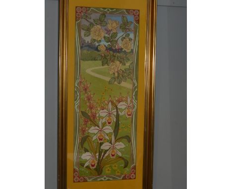 Late 19th/ early 20th century Vienna School, a group of three Secessionist panels, emblematic of the seasons, framed within s