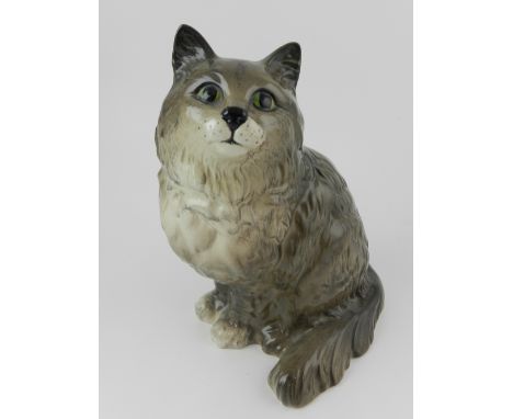 A Beswick England porcelain model of a tabby cat H.22cm