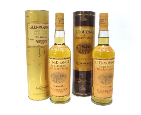 Whisky - Glenmorangie Single Highland Malt Scotch whisky 10 Years Old, 70cl, 40% Vol., in tins, 2 bottles.