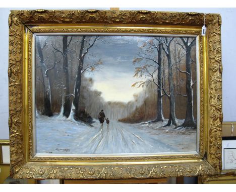 SYLVIA VAN DER WATER (Dutch, b.1960) *ARR Winter Quietness, oil on panel, signed lower left, 55 x 75cm.