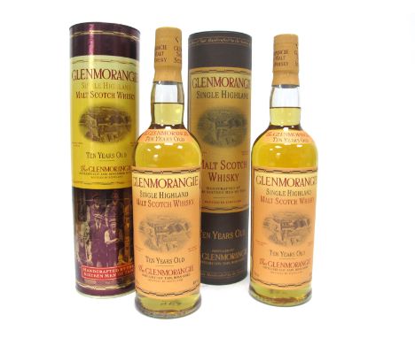 Whisky - Glenmorangie Single Highland Malt Scotch whisky 10 Years Old, 70cl, 40% Vol., in tins, 2 bottles.