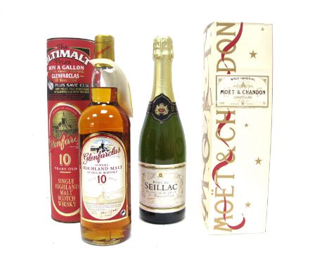 Spirits - Glenfarclas Highland Single Malk Scotch Whisky 10 Years Old; Moet &amp; Chandon Brut Imperial Champagne; Seillac Bl