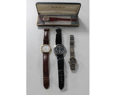 A boxed lady's Timex watch and a further Citizen watch and two gent's watches 