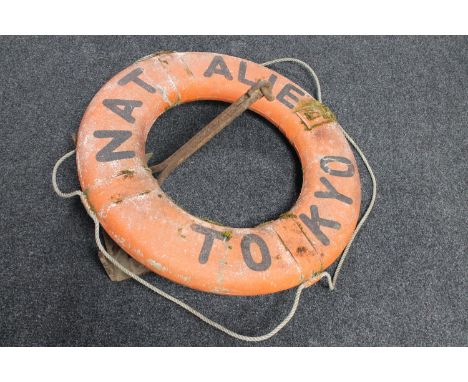 A cast iron anchor and a life ring from the Natalie Tokyo 