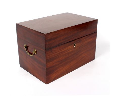 A mid 19th Century mahogany decanter box, fitted seven decanters with stoppers and a rinsing bowl, 41cm wide
