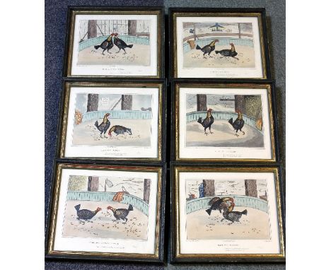 C R Stock/Cock Fighting/six prints, each 21cm x 24cm/and four other prints