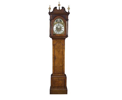 A walnut cased longcase clock, the arch dial signed Brandreth, Middlewich and with moon phase and date aperture, approximatel