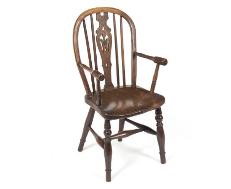 A child's stick back chair with elm seat/Provenance: Beverston Castle