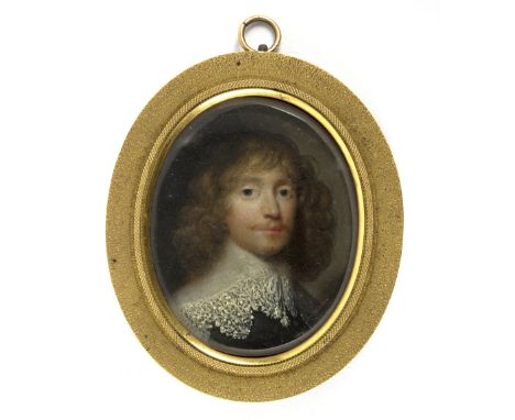 Cornelius Johnson/Portrait Miniature of a Gentleman/oil on copper, 5.5cm x 4.2cm/Provenance: Ombersley Court  Condition Repor