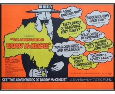 The adventures of Barry McKenzie UK quad folded. Condition C9 near mint, see glossary for all condition scales. The Adventure
