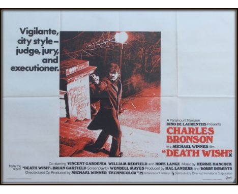 Death Wish UK quad folded. Condition C8 Very Fine, see glossary for all condition scales. death Wish is a 1974 crime thriller