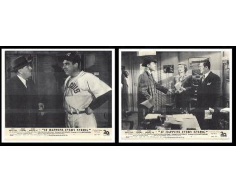 It Happens Every Spring 1949 original Set of Lobby Cards. Condition C9 near mint, see glossary for condition scale. It Happen