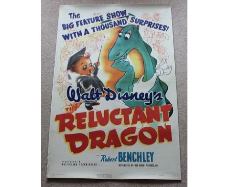 The Reluctant Dragon US 1 sheet linen backed by studio c in California. Condition C9 near mint. The Reluctant Dragon is a 194