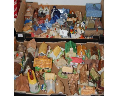 Three boxes of assorted cottage ornaments, to include Crown Staffordshire examples