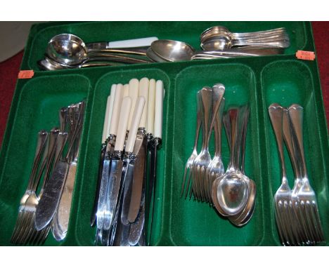 A small collection of assorted silver plated and other flatware 