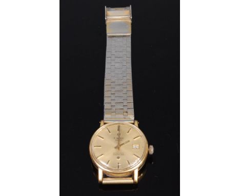 A gents Tissot Seastar gold plated and steel cased wrist watch having signed gilded dial with date aperture, automatic moveme