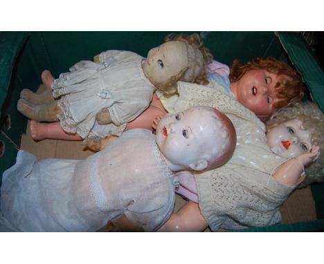 Four early to mid 20th century dolls to include; felt Chad Valley Bambina, Rosebud etc