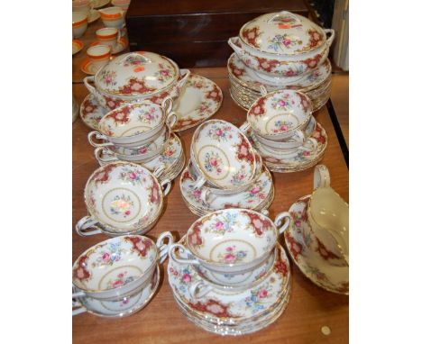A Tuscan bone china part tea and dinner service in the Windsor pattern