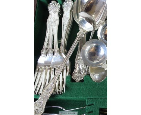 An Asprey &amp; Co "Bright Vine Pattern" silver flatware set for twelve place settings, stamped Asprey &amp; Co Ltd maker's m