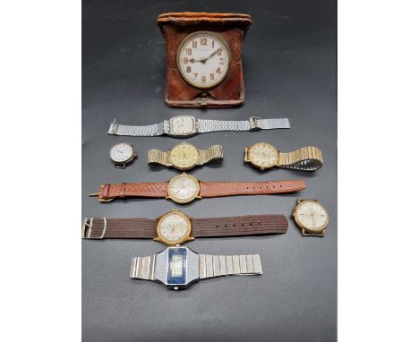 Eight vintage wristwatches, to include: a Tissot 'Seastar Seven'; an Oris; a Rotary; a Timex SSQ digital; and a silver exampl