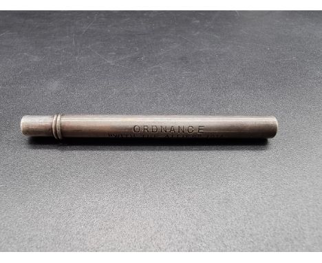 A silver pencil holder and case, by S Mordan &amp; Co, inscribed 'Ordnance, "With The Allies" 1914', 9.4cm long. 