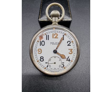 A Majex GSTP military pocket watch,&nbsp;52mm, stamped 'M83333' and broad arrow. 
