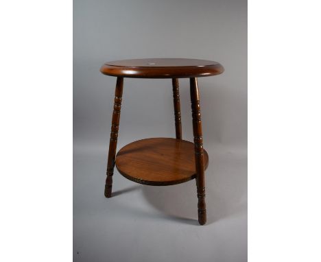 An Edwardian Circular Topped Tripod Table with Stretcher Shelf, 39cm Diameter 