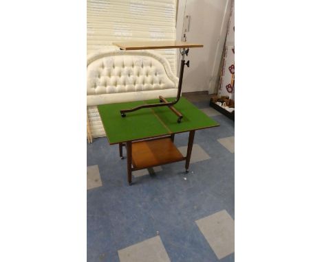 A Lift and Twist 1970's Trolley and an Adjustable Bed Table 