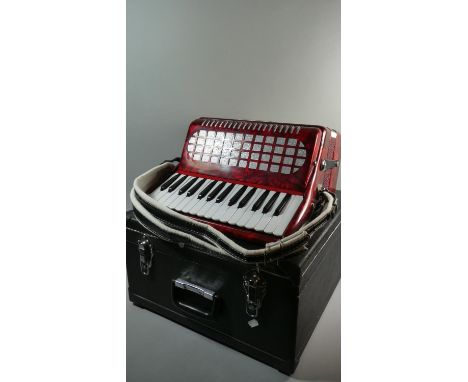 A Cased Chanson 48 Bass Piano Accordion 