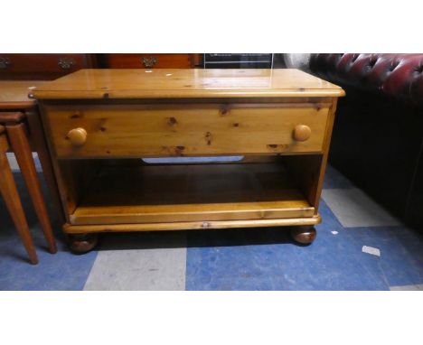 A Pine TV Stand with Single Drawer, Victoria by Ducal, 88cm Wide 