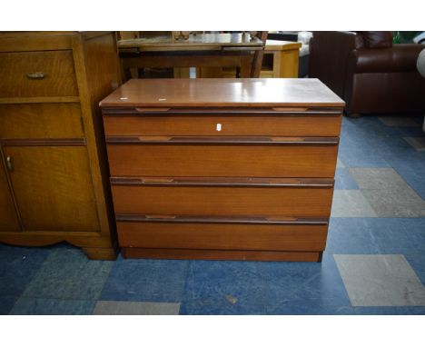 A 1970's Four Drawer Chest Together Card and Dice Game Gift Set etc, 82cm Wide 