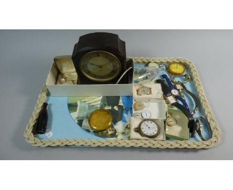 A Collection of Various Wrist and Pocket Watch Movements, Smiths Sectric Bakelite Mantle Clock 