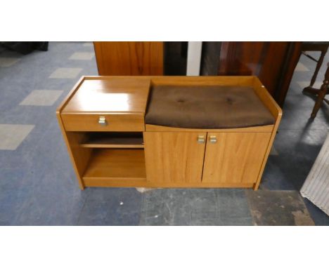 A 1970's Telephone Seat with Drawer and Cupboard, 97.5cm WIde 